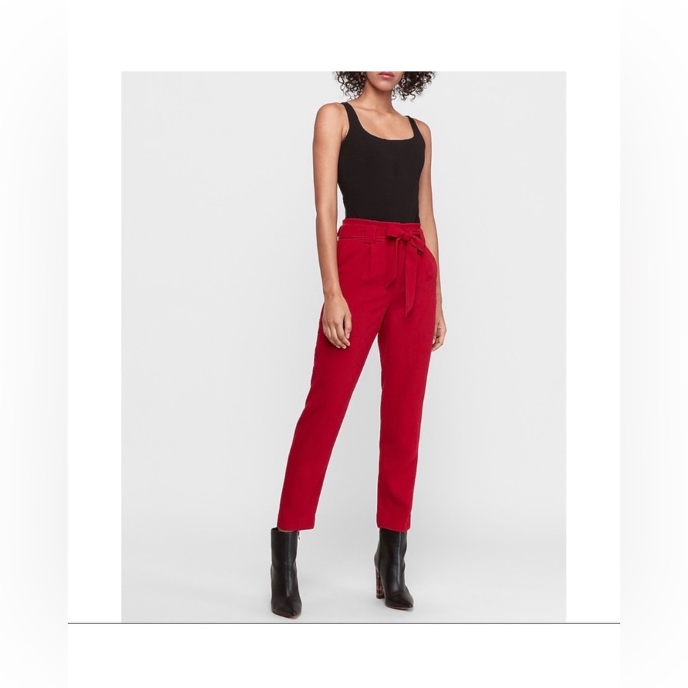 Express ankle high-rise paperbag dress pant, size 2R, new, tags attached